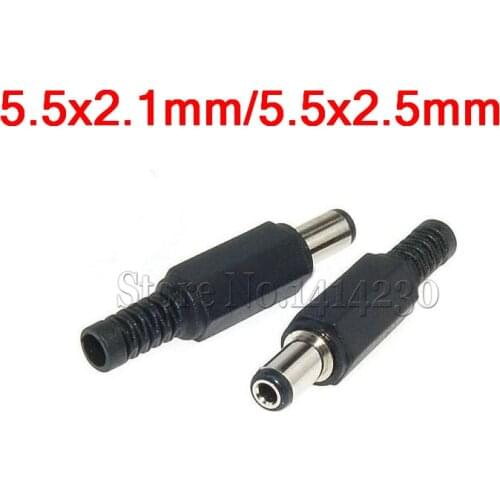 10Pcs DC Plug Male Electrical Socket Outlet DC-022 DC-005 DC-022B DC Outlet 5.5X2.1MM 5.5*2.1 5.5x2.5mm 5.5x2.5 5.5*2.1mm