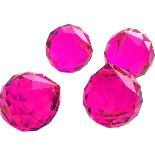30mm 10pcs Fuchsia crystal faceted ball,crystal chandelier ball for chandelier parts&wedding,X-MAS event party supplie