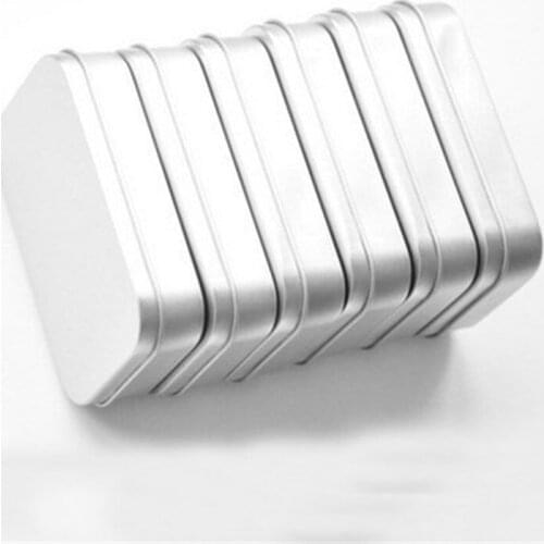 20 Pieces/Lot Electronic Product Packaging Tin Box Silver Candy Box Flip Lid Rectangular Small Jewelry Box Travel Portable 9.5CM