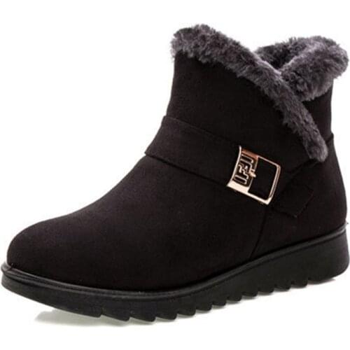 2021 Casual Winter Women Snow Boots Warm Winter Boots Botas Mujer Ankle Boots For Women Fur Platform Wedges Boots Mother Shoes