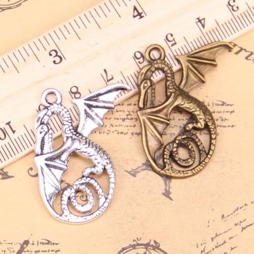 6pcs Charms dragon loong 37x30mm Antique Pendants,Vintage Tibetan Silver Jewelry,DIY for bracelet necklace
