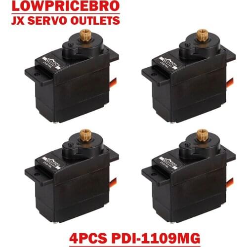 4pcs Pack JX PDI-1109MG 9g 2.5kg Metal Gear Digital Servo Motor for Fixed-wing 1/18 RC Car Boat Robot Arm Helicopter