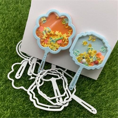 5pcs Hand fan photo Shaker Metal Cutting Dies Stencils For DIY Scrapbooking Decorative Embossing Handcraft Die Cutting Template