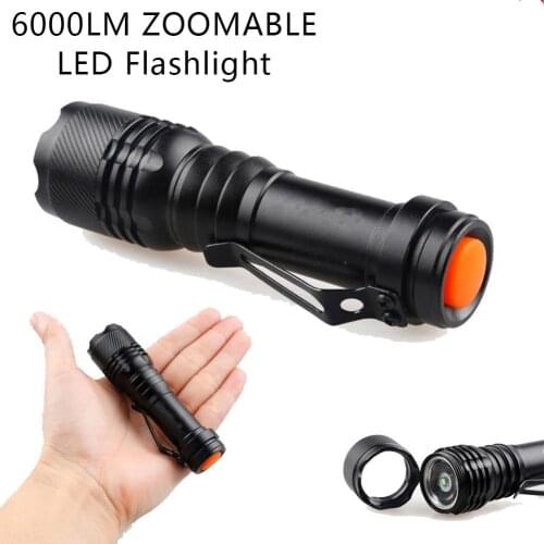6000 LM Q5 LED Flashlight Zoom Mini Flashlight Mini Portable Working lamp LED Flashlight ZOOM torchflashlight life Lighting