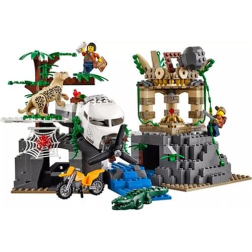 857pcs 10712 City Series Jungle Exploration Field 60161 Childrens Building Block Toy Gifts