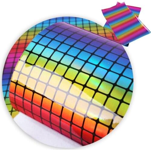 David accessories 20*33cm Rainbow Faux Artificial Synthetic Leather Fabric Sewing,DIY Decorative Knotbow HandBag Crafts,1Yc4993