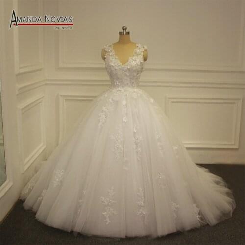 Amanda Noivas New Model Wedding Dress 2019 Princess Puffy Ball Gown Bridal Dress