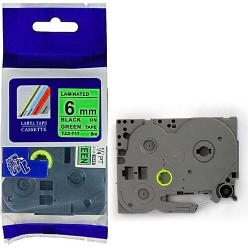 Free shipping 5 pcs mixed colors 6mm label tapes for label maker tze211 tze411 tze511 tze611 tze 711 labeling tapes