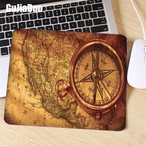 GuJiaDuo Drop Shipping Small Mouse Pad World Old Map Laptops Office Desktop Keyboard PC Gamer Gaming Accessories Gaming Desk Mat