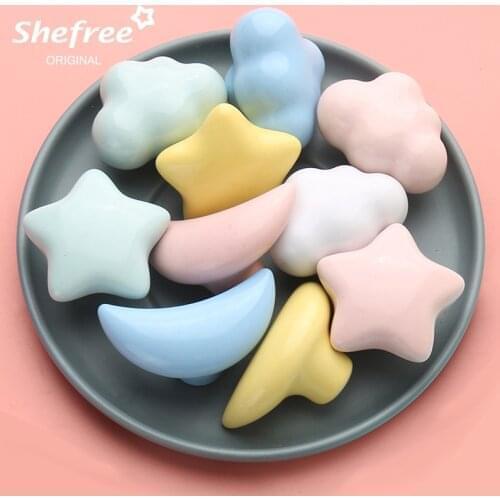Ceramic Furniture Handle Cartoon Children Room Cabinet Knobs Dresser Drawer Knob Wall Cabinet Door Handles Drawer Handle 1pcs