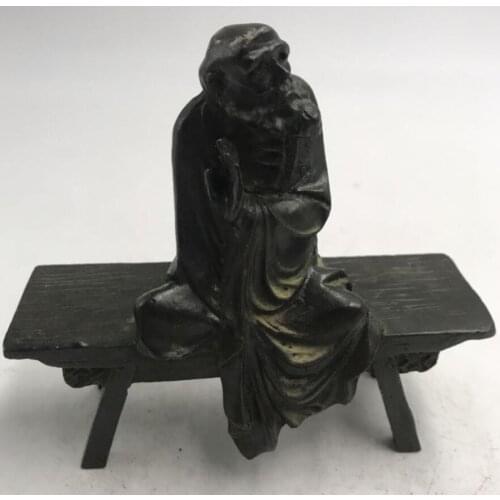 China brass sit Bench Bodhidharma crafts statue