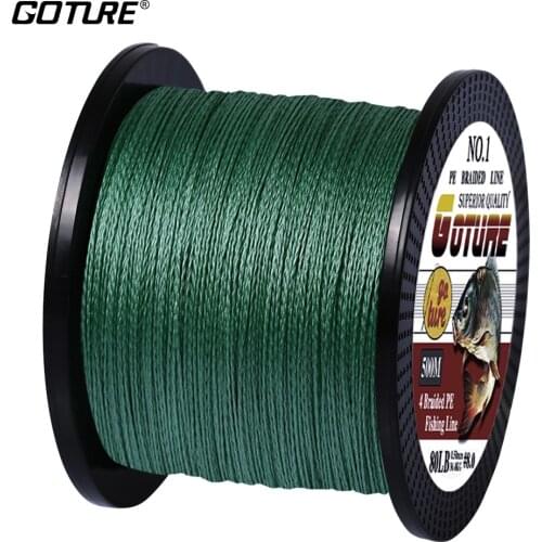 Goture PE Braided Fishing Line Multifilament 500M 4 Strands Cord Carp Fishing Lines For Freshwater and Saltwater 8-80 LB