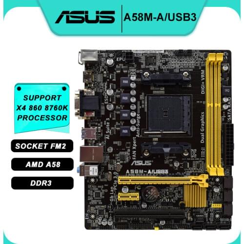 For ASUS A58m-A/USB3 FM2/FM2+A58 motherboard DDR3 supports X4 860 8760k upports X4 860 8760k Original Used motherboards