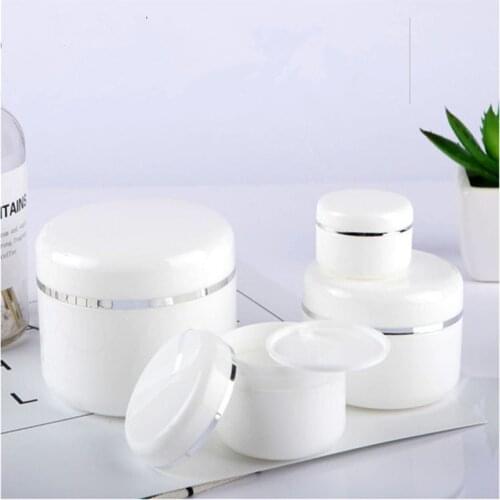 20/30/50/100/150/250g Refillable Bottles Travel Face Cream Lotion Cosmetic Container White Plastic Empty Makeup Jar Pot