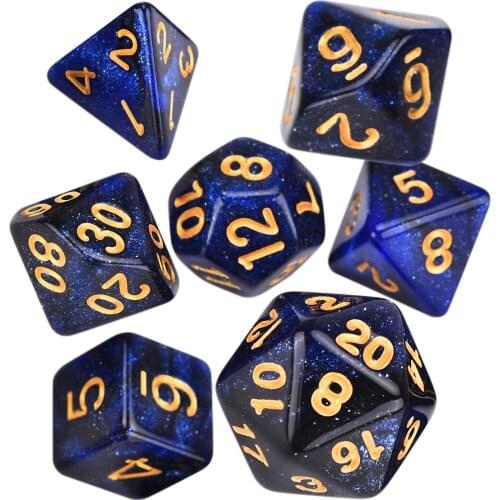 DnD Dice Set Galaxy Nebula Polyhedral Dice with Drawstring Dice Bag for Tabletop Games RPG D&D MTG