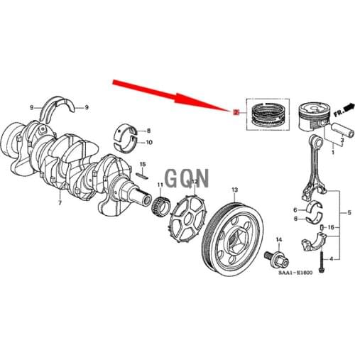 Piston ring Hon daA CCO RD-2013 Piston ring engine piston ring tie rod top rice powder ring camshaft size controller