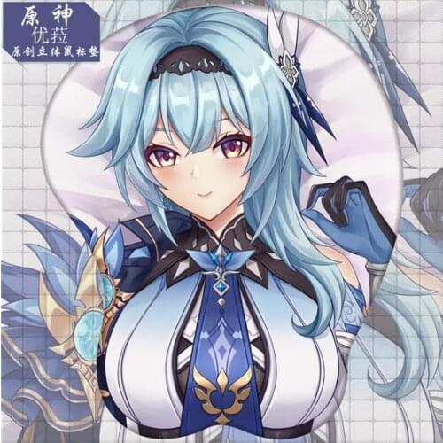 New Eula Lawrence Game Genshin Impact Sexy 3D Soft Gel Mouse Pad Play Mat Office Wrist Rest Rubber Pad Otaku Cosplay Xmas Gift