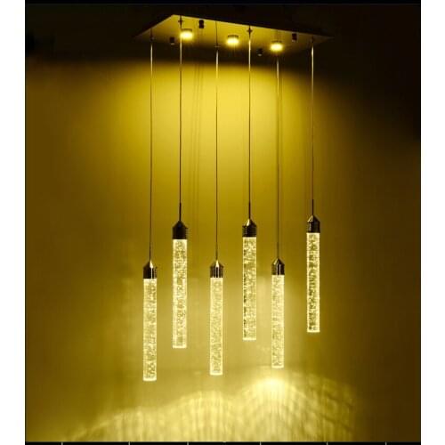 Creative personality Art AC 110-240V Bubble Crystal Column Elegant Pendant Lamp Light Lighting Droplight Fixture Lamparas