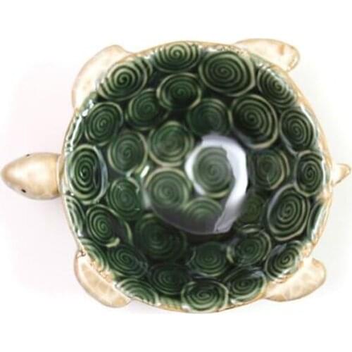 Ash Tray Fruit Plate Key Storage Bowl Dish Ornaments Crafts Home Decoration Colored Glaze Ceramic Tortoise Ashtray Cigar