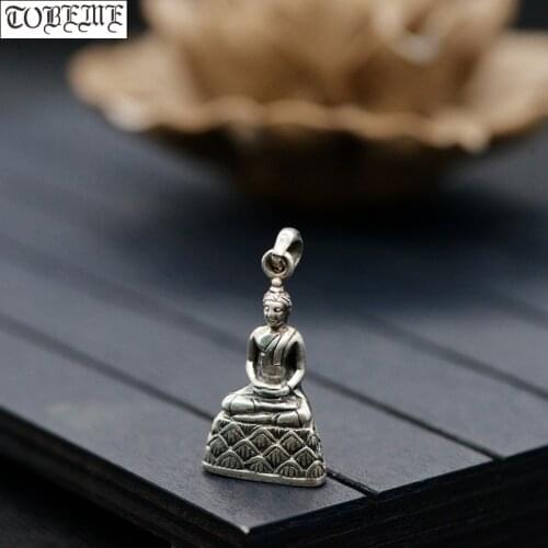 100% 925 Silver Tibetan Sakyamuni Buddha Statue Pendant Buddhist Sakyamuni Pendant Tibetan Pendant Good Luck Amulet