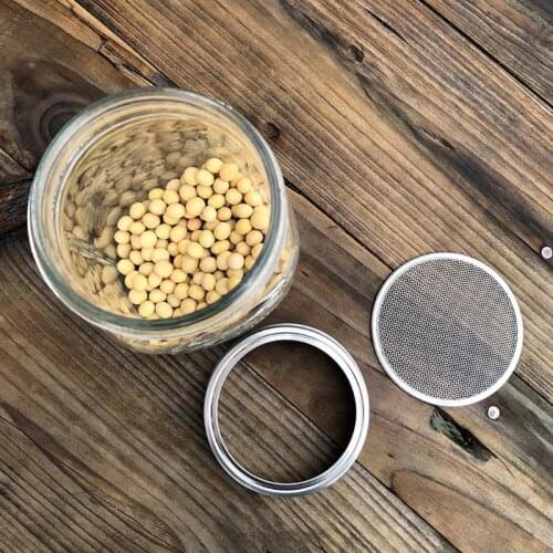 Sprouting Jar with 304 Stainless Steel Screen Lid Wide Mouth Quart Mason Sprouter Germinator for Organic Alfalfa Bean
