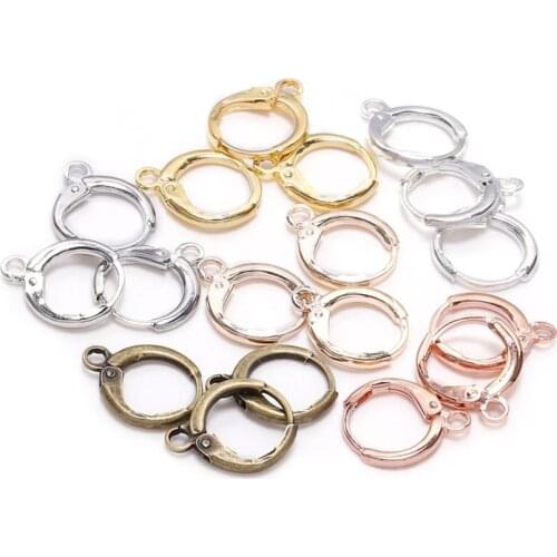 20pcs/lot 14x12mm Gold France Lever Earring Hooks Wire Settings Base Earrings Hoops For Jewelry Making Finding Supplies