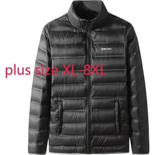 New Arrival Super Large Autumn Winter Male Youth Lightweight Stand Collar Down Jacket Fashion Casual Coats Plus Size L-7XL 8XL