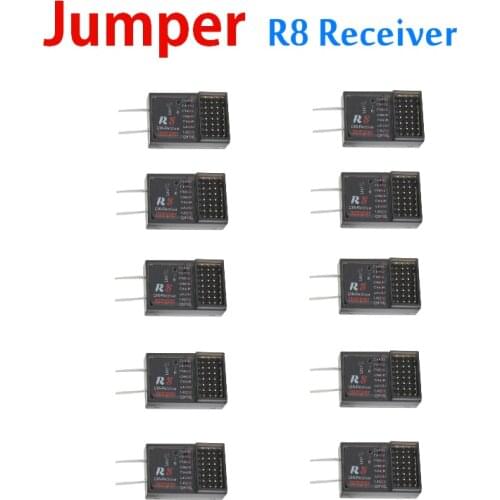 10 pcs Jumper R8 Receiver 16CH Sbus Compatible Frsky D16 D8 Jumper T16 T12 Mode Radio Remote Controller for PIX PX4 Flight Con