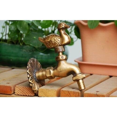 Animal shape garden Bibcock Rural style antique bronze Duck tap with Decorative outdoor faucet for Garden washing