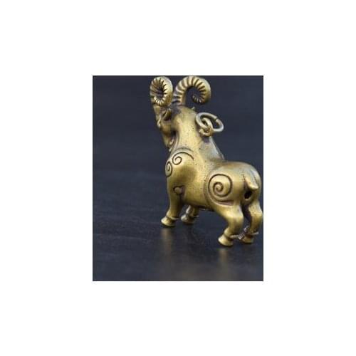 Collectable Chinese Brass Carved Animal Zodiac Sheep Exquisite Small Statues