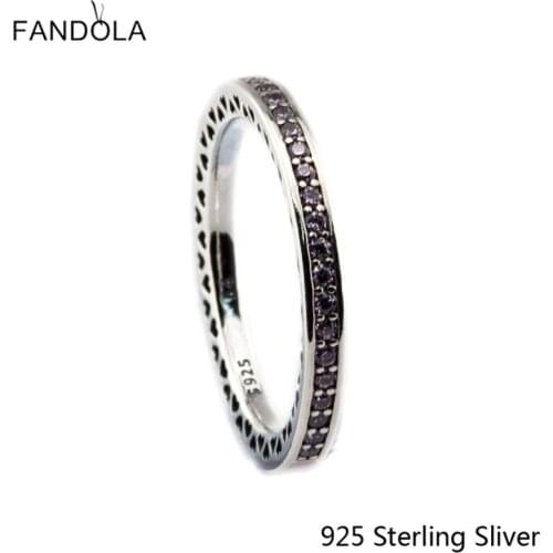 Silver Radiant Hearts Ring, Light Pink Enamel Clear CZ 925 Sterling Silver Jewelry For DIY Jewelry Women Party Wedding