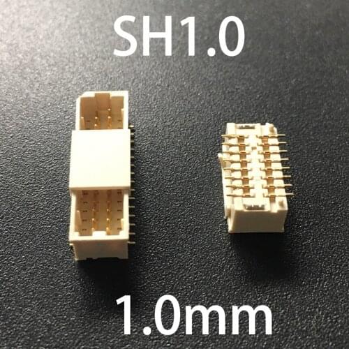 SH1.0 1.0mm Pitch 2*15P 2x15P 2*20P 2x20P 2*25P 2x25P 30 40 50 Pin Vertical Patch SMD SMT Female Socket Terminal Wafer Connector