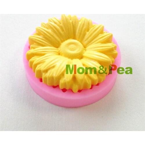 Mom&Pea 0935 Free Shipping Daisy Shaped Silicone Mold Cake Decoration Fondant Cake 3D Mold Food Grade