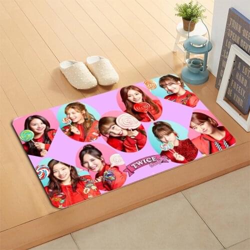 Nice Cute TWICE KPOP Doormat Outdoor Floor Mat Home Creative Mat Super Soft Absorbent Bathroom Door Entrance Mat 40X60cm,50x80cm