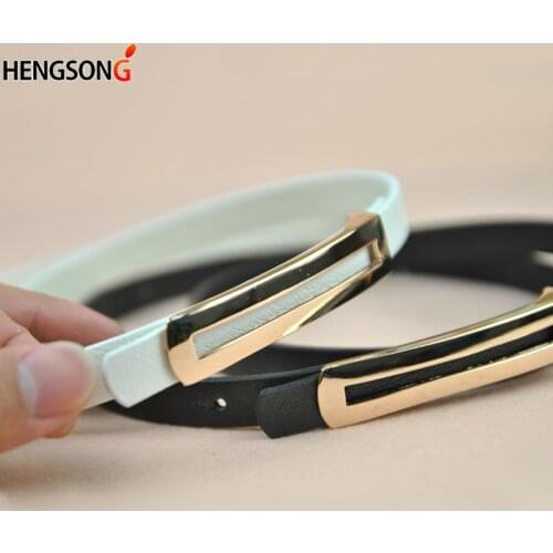 Thin Luxury Metal Buckle Belt For Women Classic Wild Minimalist Thin waist Belt Waistband Cummerbund For Apparel Accessories