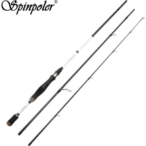 Spinpoler 2.28m Spinning Baitcasting Fishing Rod 3 Sections Travel Carbon Fiber Lure Rod 1/16-3/8oz Lure Weight Casting Rods