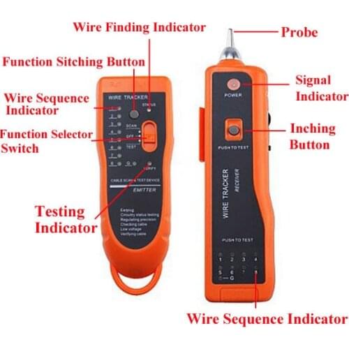 UTP STP Cat5 Cat6 RJ45 LAN Network Cable Tester Line Finder RJ11 Telephone Wire Tracker Tracer Diagnose Tone Kit XQ-350