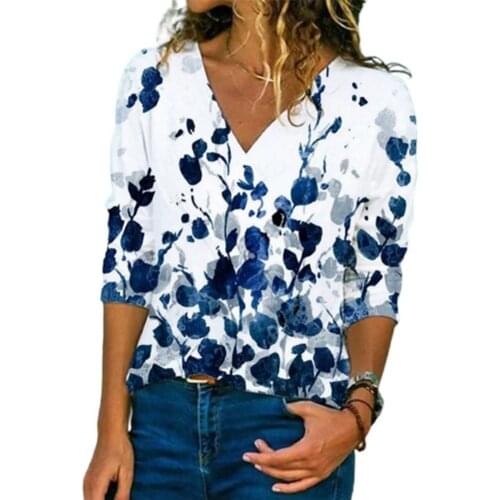 2021 Summer Diamond Color Print Blouse Shirt Women Elegant V-Neck Long Sleeve Top Autumn Casual Loose Plus Size Streetwear Blusa