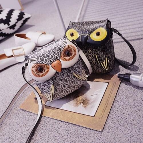 PU Leather Crossbody Shoulder Bags for Women 2021 Luxury Designer Trendy Creative Owl Girls Purses Handbags Shopper Wallet Totes