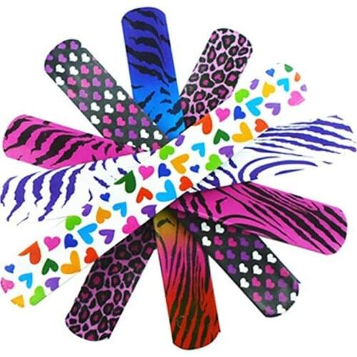 Animal/Heart Print Slap Bracelets Party Wrist Strap for Adult Teens Kids - 9 inch Assorted Colors (Pack of 25)