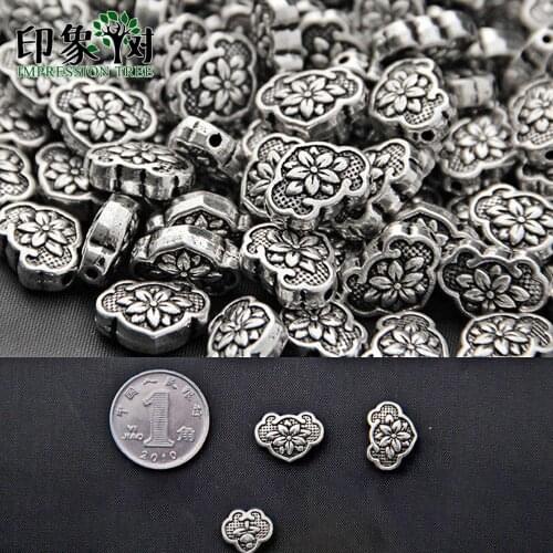 10pcs/Lot 10*13MM Silver Tone Metal Beads Ruyi Shape Loose Spacer Beads For Jewelry Making Bracelet Accessories Handmade 806