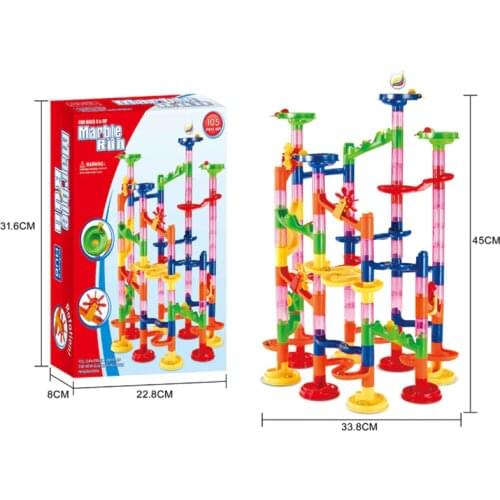 105/109pcs DIY Construction Marble Race Run Maze Balls Track Building Blocks Children Gift For Baby Educational Toys Marble Runs