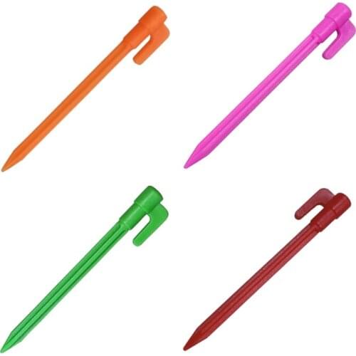 4Pcs Outdoor Camping Tent Nails Universal Plastic Sand Ground Pegs Stakes Pins Spike Hook Awning Tools for Gardening Landing Pad