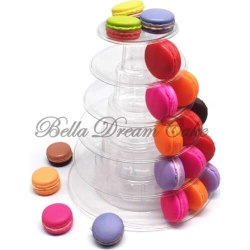 6-Tiers Macaron Display Stand Cupcake Tower Rack Cake Stands PVC Tray For Wedding Birthday Cake Decorating Tools Bakeware Cake T