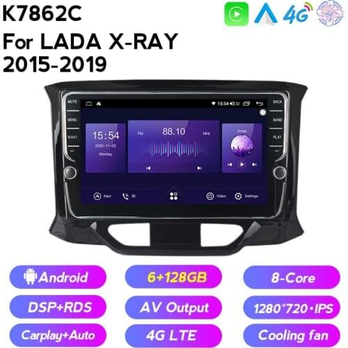 Android 11 Octa-Core head unit HU 4G in Dash Car Radio Multimedia Video Player Navigation GPS For LADA Xray X ray 2015 - 2019