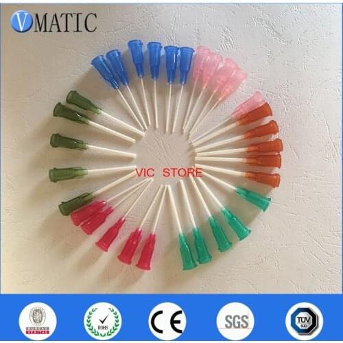 Free Shipping 600Pcs 1'' Length PP Flexible Dispensing Needle Tips 14-25G Mix Pack 1 Inch PP Flexible Dispenser Needle