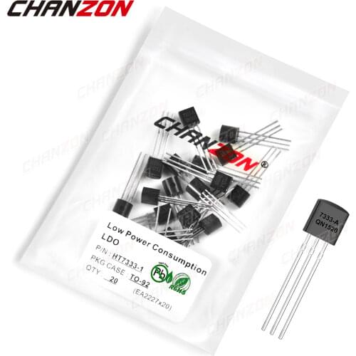 20Pcs HT7333-1 TO-92 Low Consumption LDO Transistor Bipolar Junction BJT Triode Tube Fets 250mA 30V HT7333 A Integrated Circuits
