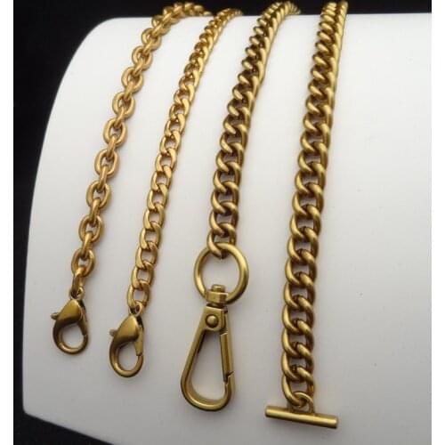 Broze Color Handbag Metal Chains For Bag DIY Purse Chain With Buckles Shoulder Bags Straps Handbag Handles Bag Parts Accessories