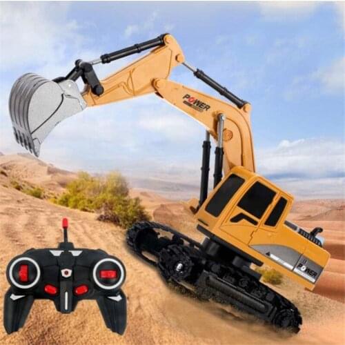 2.4Ghz 6 Channel 1:24 RC Excavator toy model Engineering RC Car Alloy and plastic Excavator toy truck For kids Christmas gifts