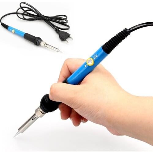 6Pcs/Set EU/US Plug 60W 220V Temperature Adjustable Electric Soldering Iron Kit Rework Station Handle Heat Pencil Tool